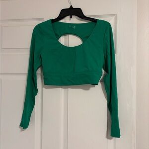 Aerie Emerald Long Sleeve Crop Top